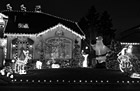 Black & White Christmas Lights on House & Yard preview