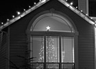 Black & White Christmas Tree Seen Through Window preview