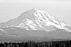 Black & White Mount Rainier in During Winter Season preview