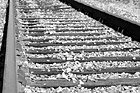 Black & White Close up of Railroad Tracks preview
