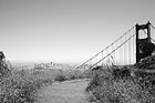 Black & White Golden Gate Bridge & Wildflowers on Trail preview