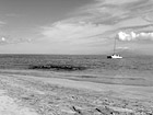 Black & White Pacific Ocean & Boat, Maui preview