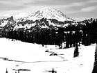 Black & White Mt. Rainier at Snowy Tipsoo Lake preview