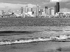 Black & White Seattle Buildings from Alki Beach preview