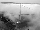 Black & White Golden Gate Bridge Covered in Fog preview