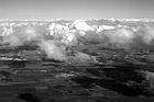 Black & White Arizona Aerial View with Puffy Clouds preview