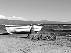 Black & White Lake Tahoe - Sand Castle & Boat preview