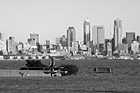 Black & White Man Walking Along Alki Beach preview