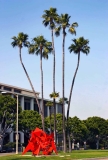 Downtown Beverly Hills Palm Trees and Sculpture