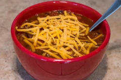 Chili in a Red Bowl