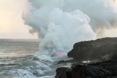 Lava Flowing Into The Pacific Ocean