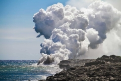 Lava Flowing Into The Pacific Ocean