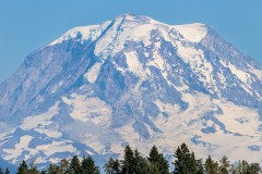 Mt. Rainier Close Up Blue Skies