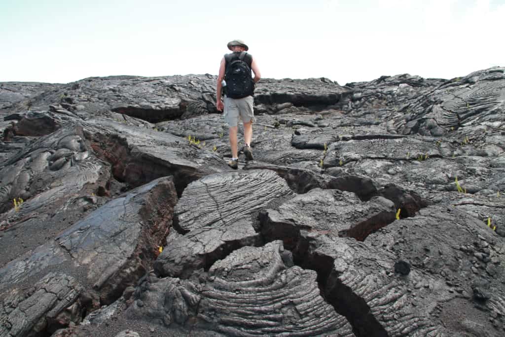 walking on lava fields photo