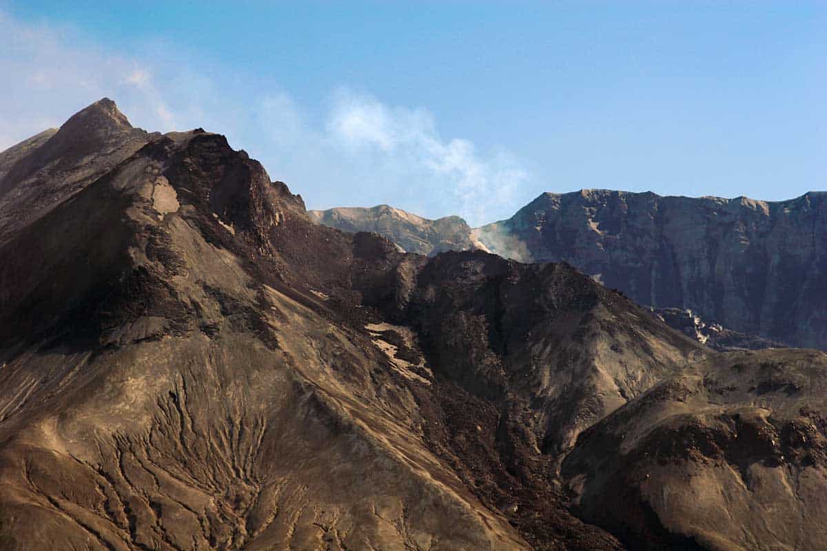 Close Up of Mount St Helens and Steam