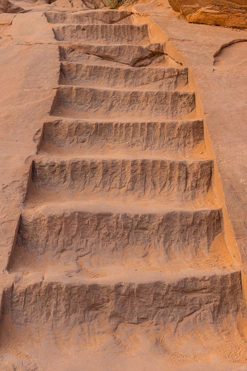 Stairs carved in rock